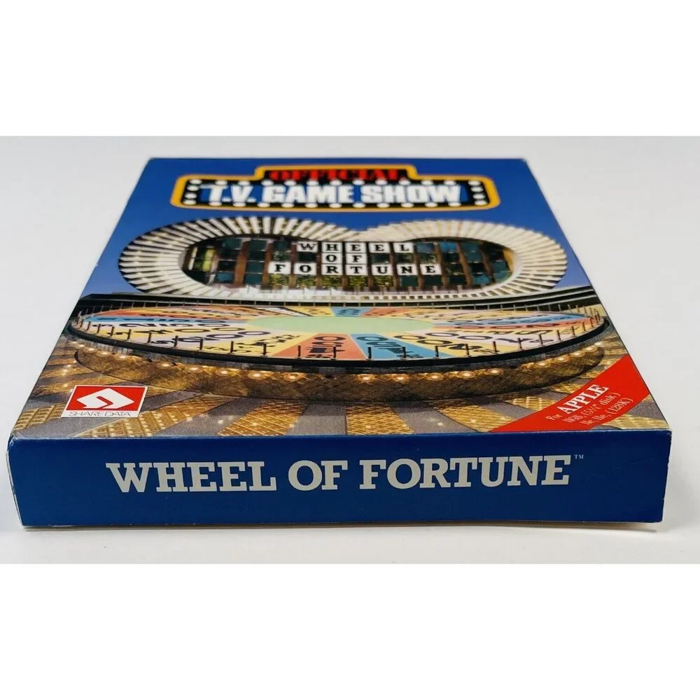 VTG 1987 Sharedata WHEEL OF FORTUNE Apple Game BOX & INSTRUCTIONS ONLY *No Disk*